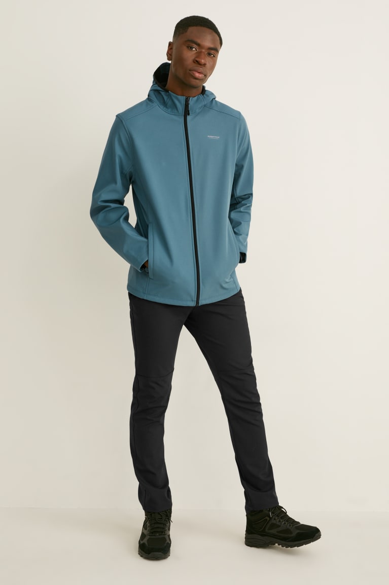 C A Softshell With Hood Lacny Bundy Panske Petrol
